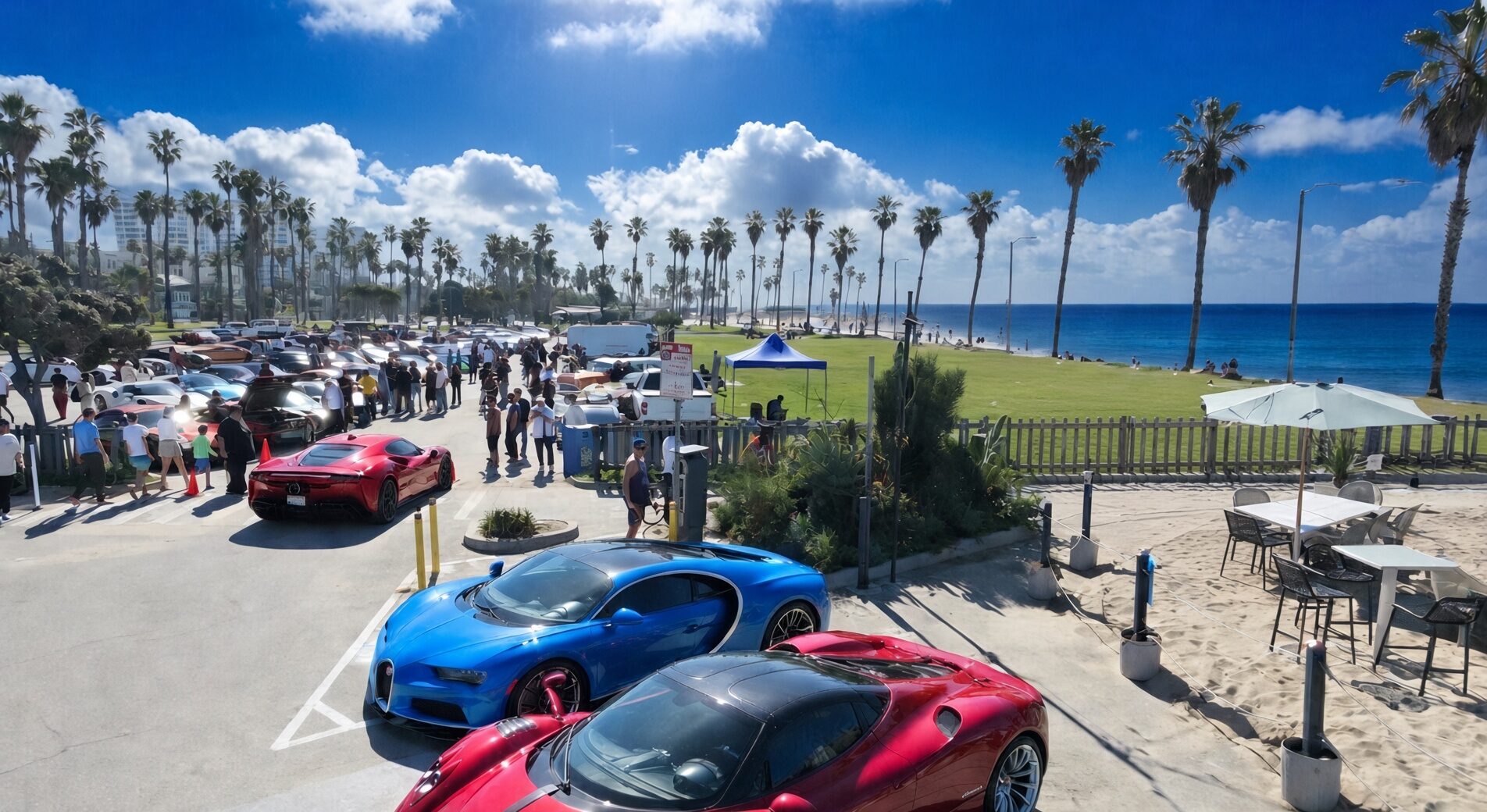 Zuma Cars and Coffee gathering at Perry's Beach Cafe in Santa Monica